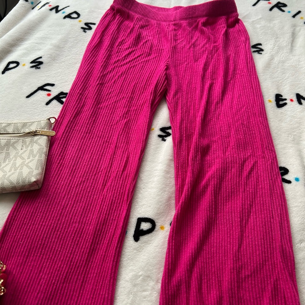 Wonder Nation Hot Pink Ribbed Pants